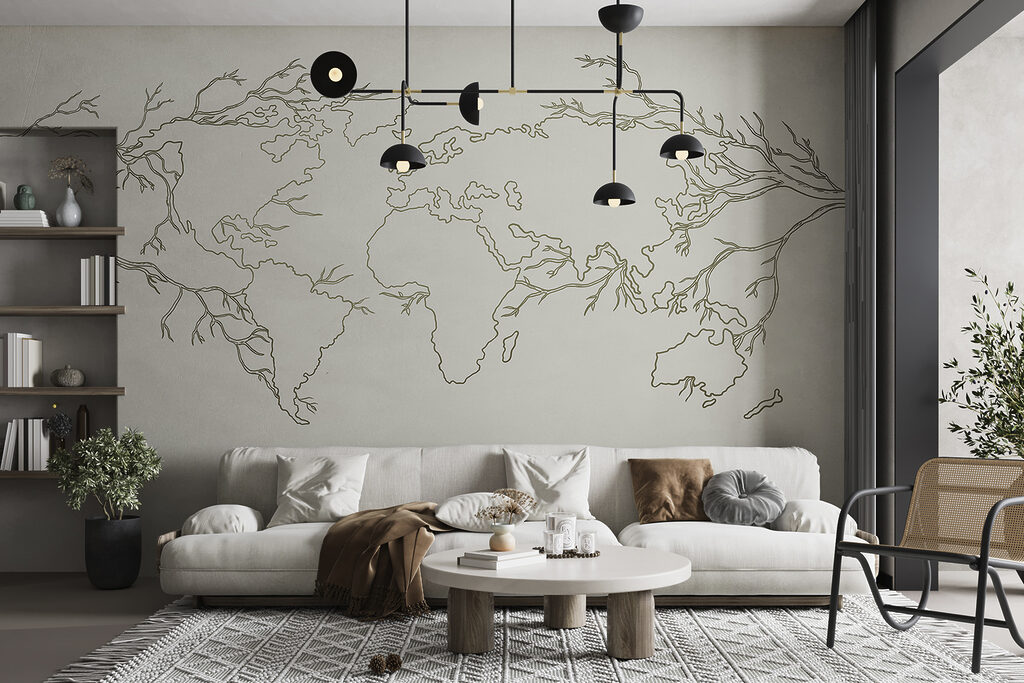 Mapa entre ramas en un interior