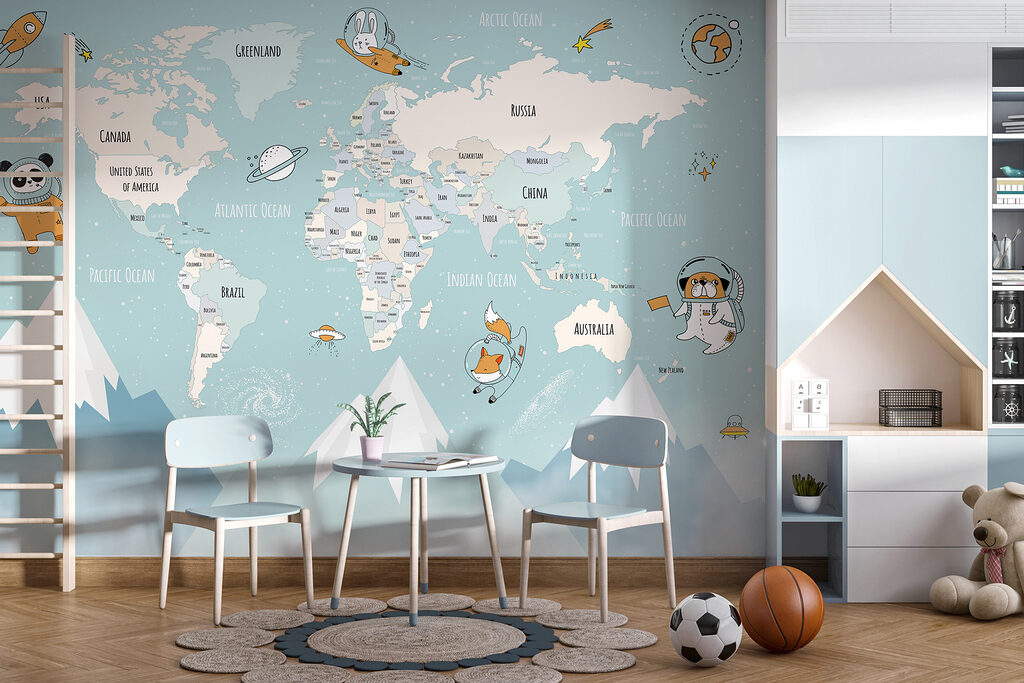 Mapa con viajeros espaciales — interior 1