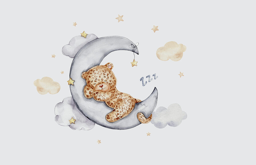 Leopardito en la luna — diseño completo