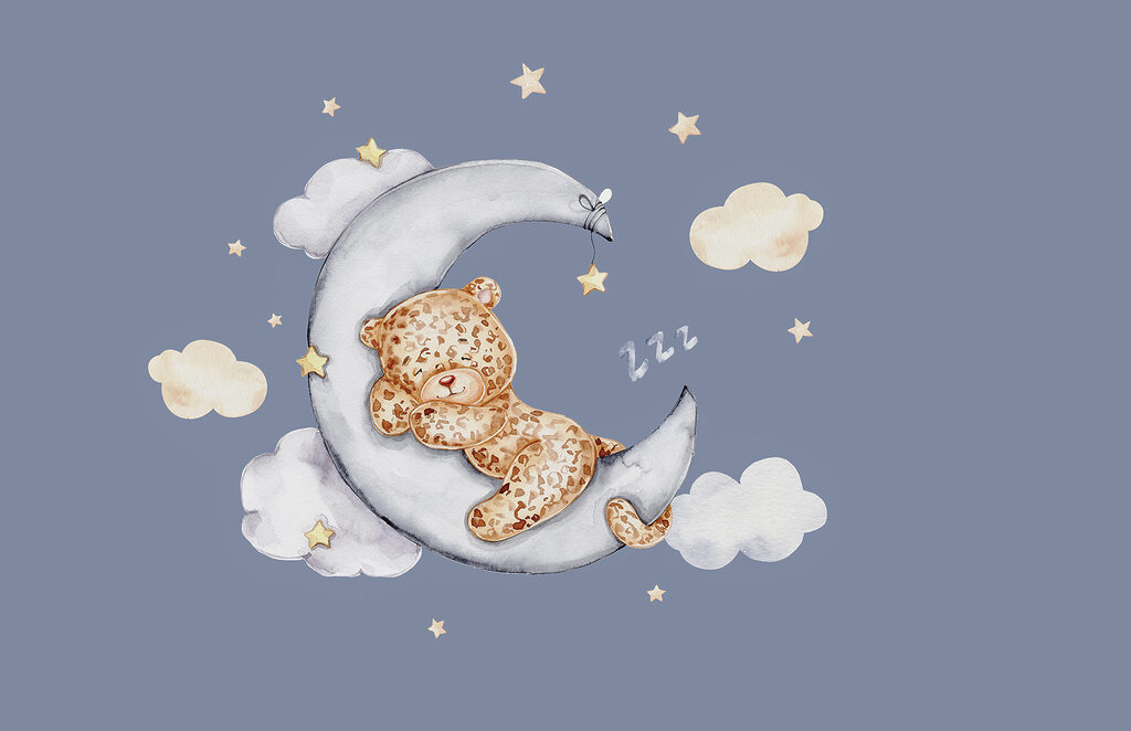 Leopardito en la luna — diseño completo