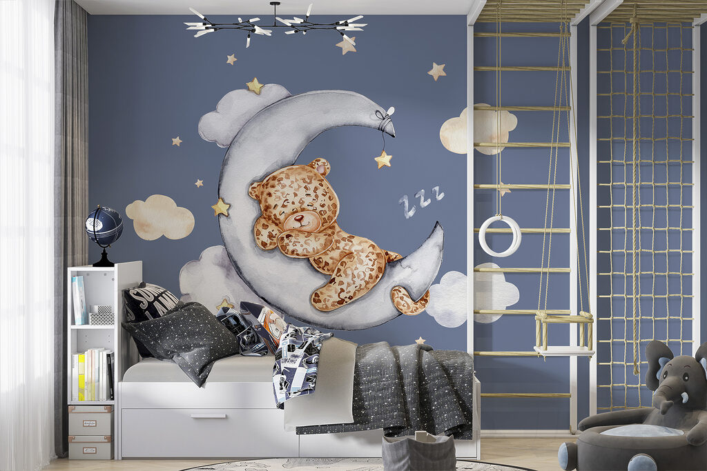 Leopardito en la luna en un interior