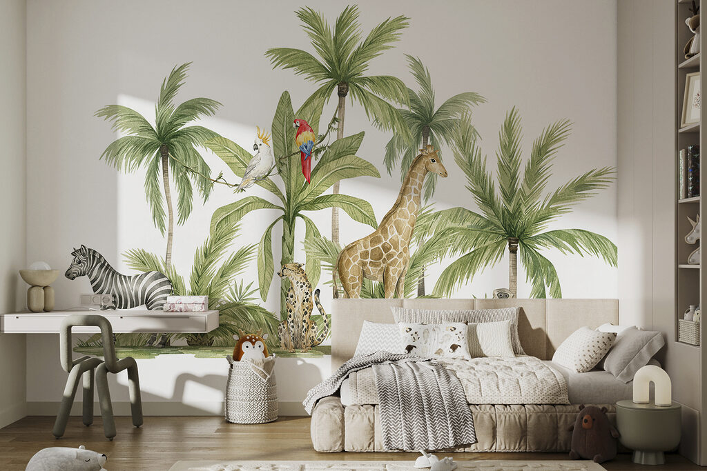 Animales entre palmeras — interior 1