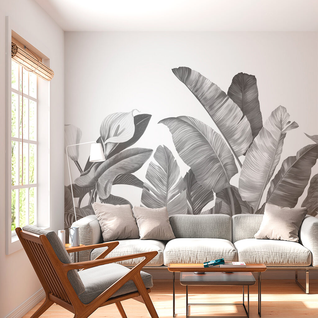 Hojas grises en grupos — interior 1