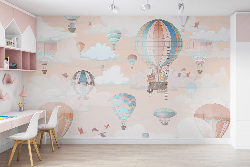 Globos pastel entre nubes — interior 2