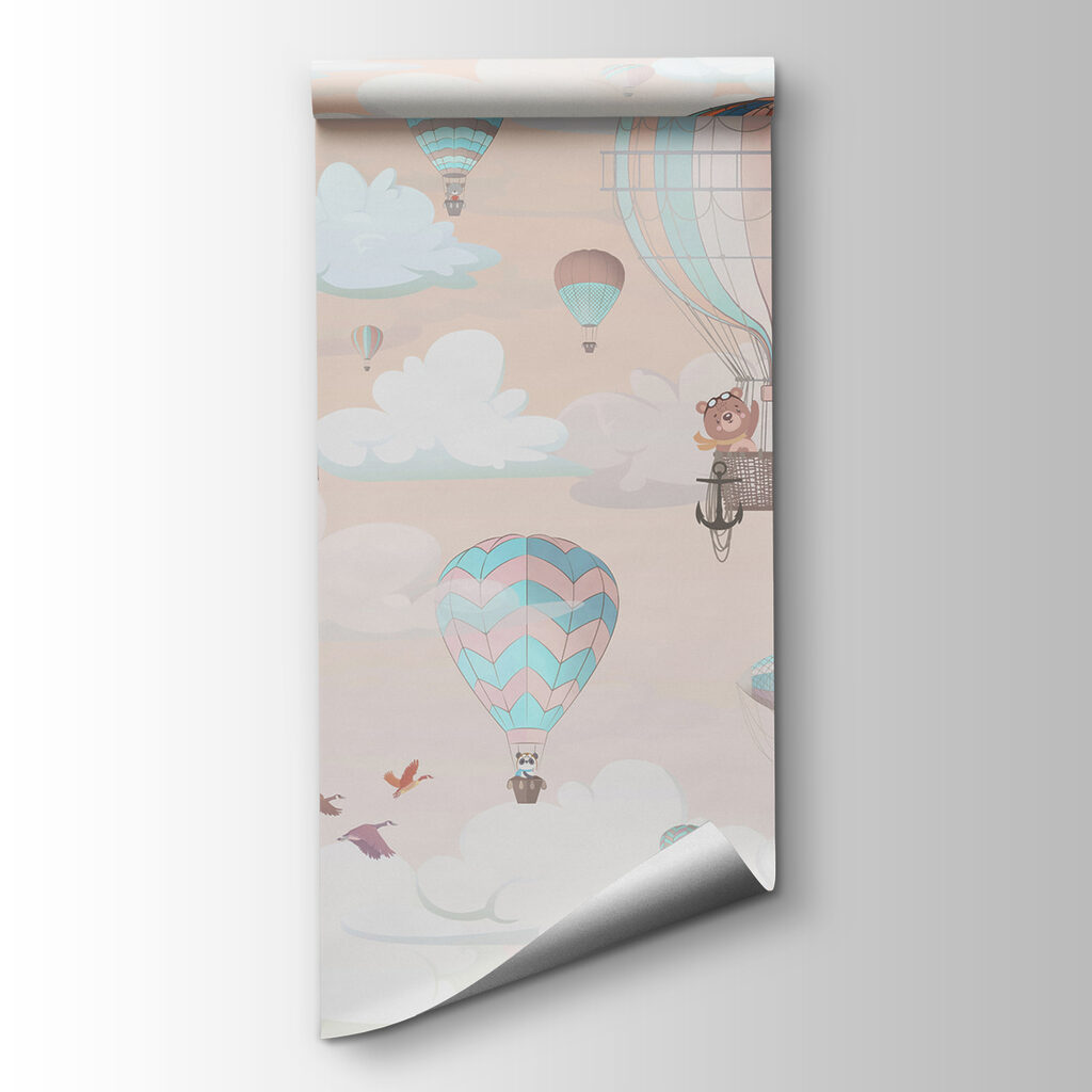 Globos pastel entre nubes — vista del producto