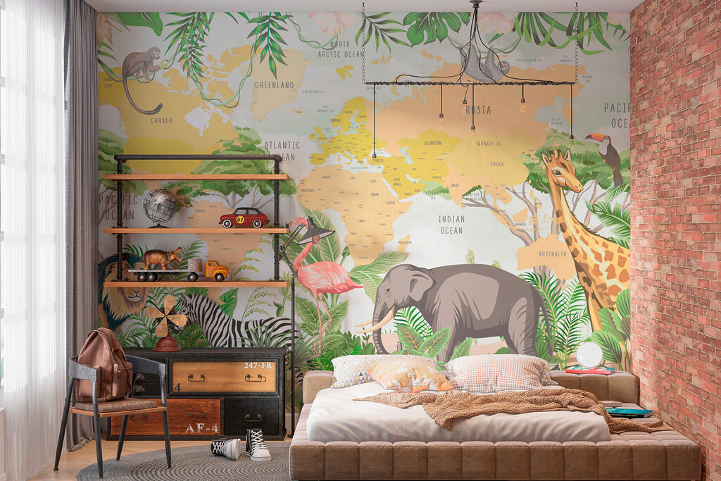 Mapa con animales en un interior