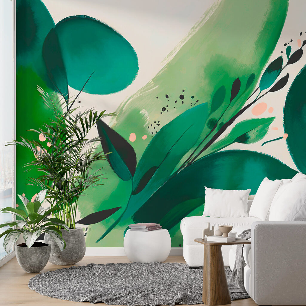 Trazos verdes con hojas — interior 2
