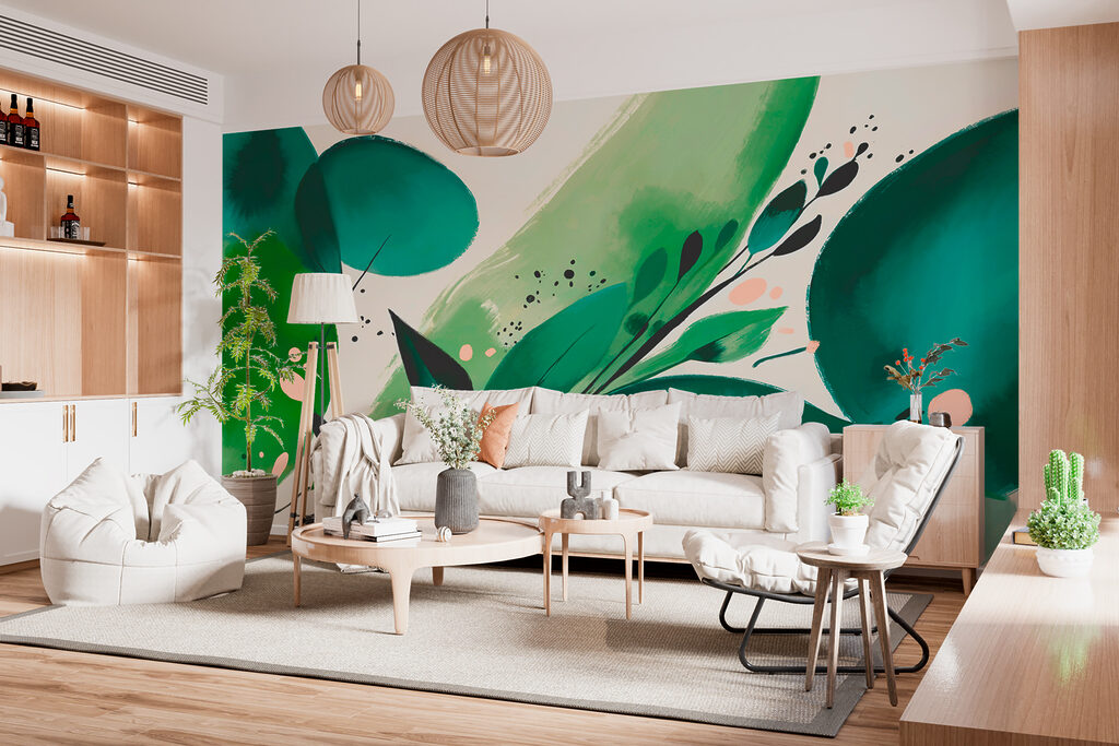 Trazos verdes con hojas — interior 3