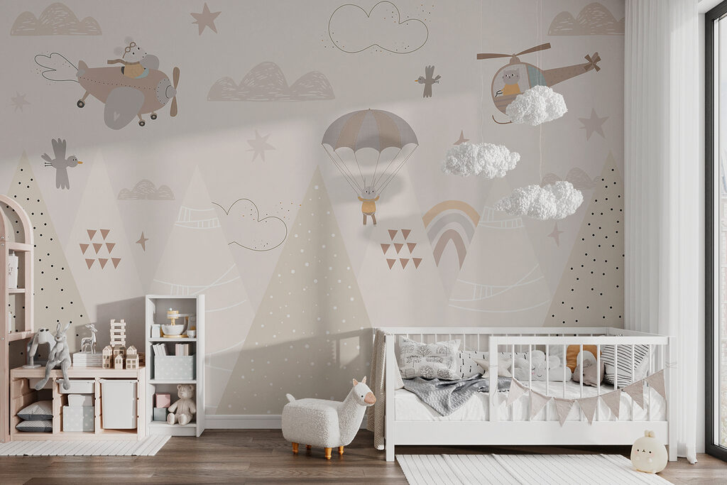 Animales en el cielo en un interior