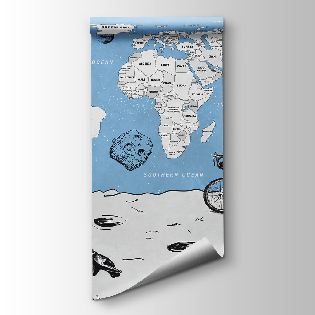 Astronautas ante un mapa — vista del producto