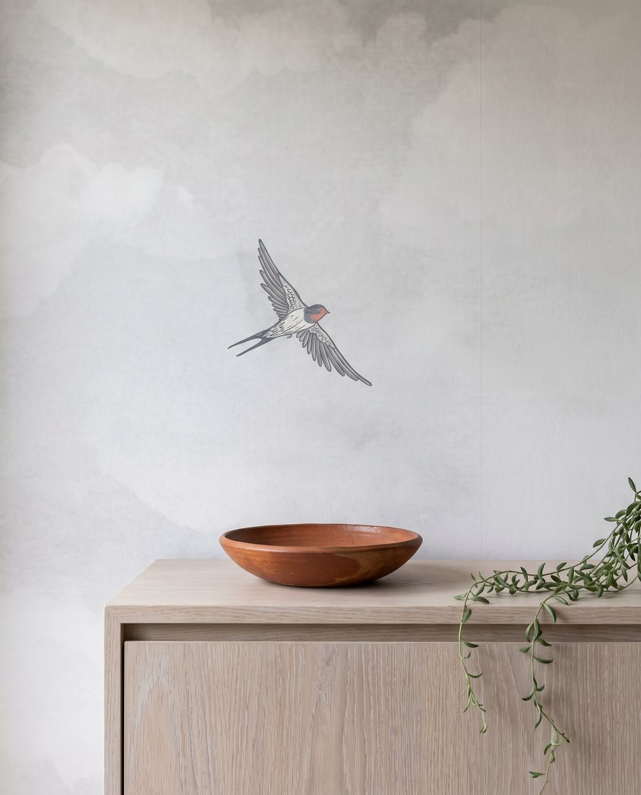 Aves entre nubes — detalle