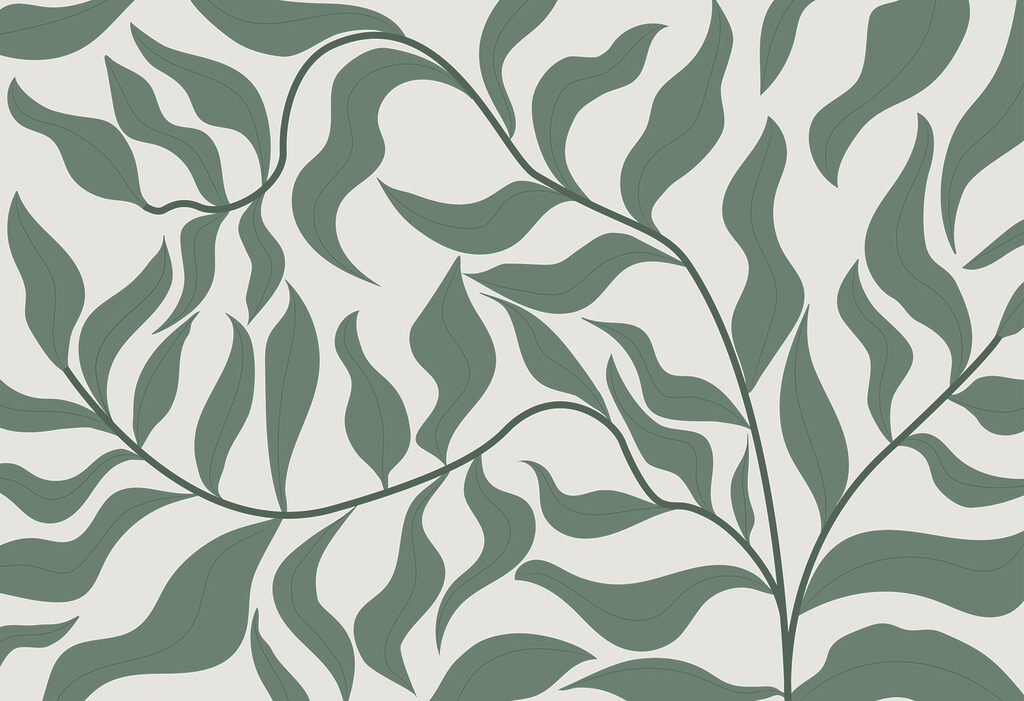 Ramas de hojas onduladas — diseño completo