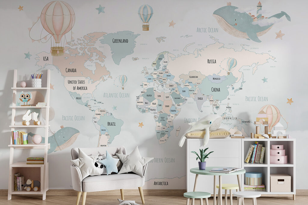 Mapa con globos — interior 2