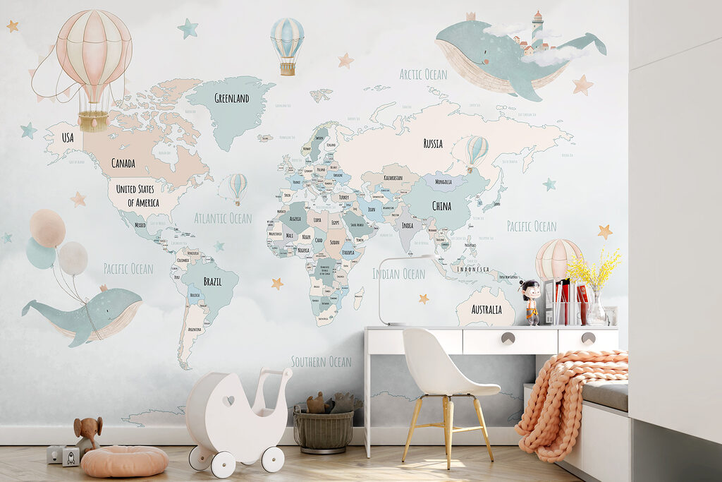 Mapa con globos — interior 3