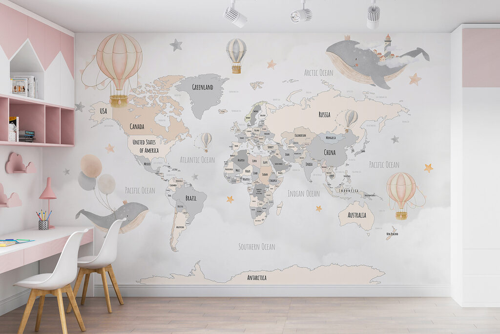Mapa con globos — interior 2