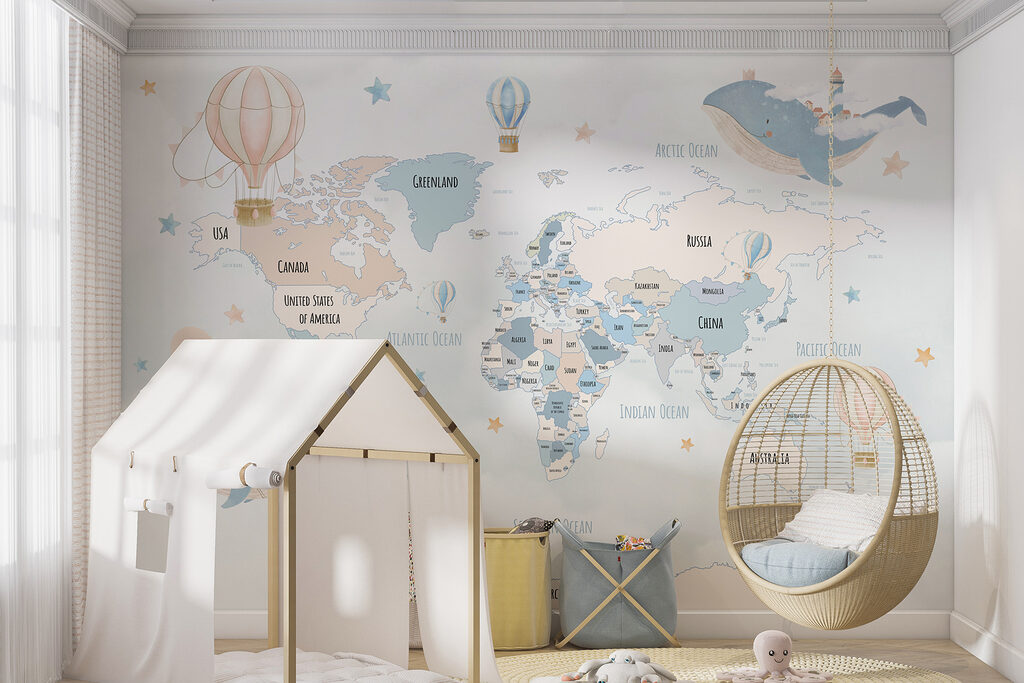 Mapa con globos — interior 1