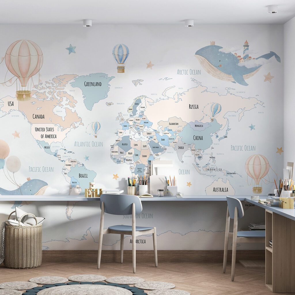 Mapa con globos — interior 2
