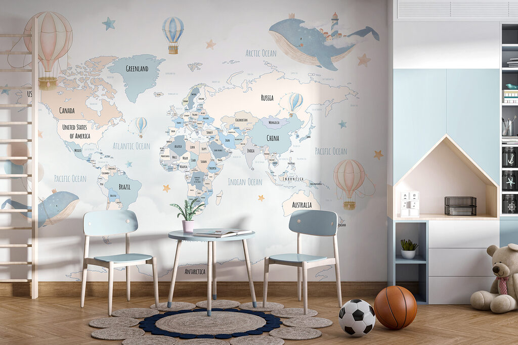 Mapa con globos — interior 3