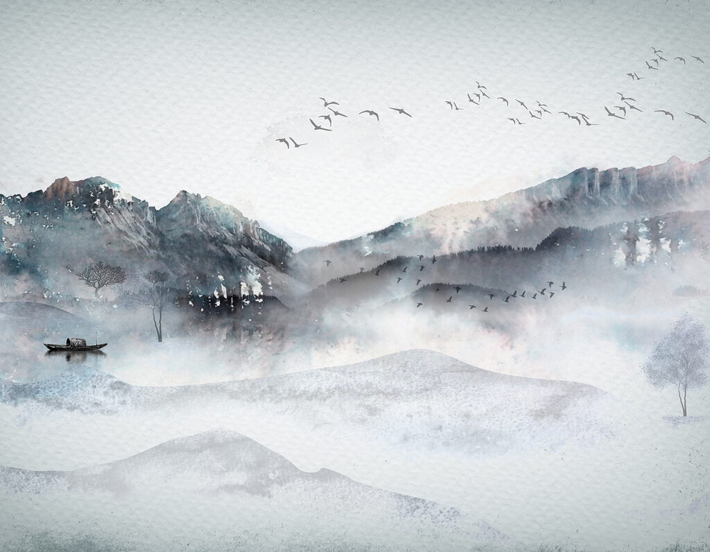 Barquito entre la niebla — diseño completo