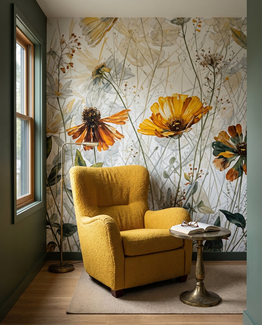 Flores amarillas a contraluz — interior 4