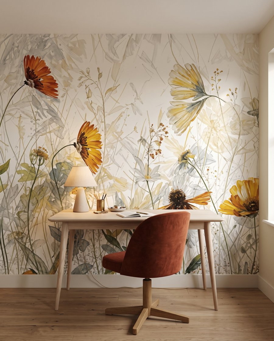 Flores amarillas a contraluz — interior 8