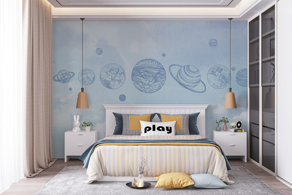 Planetas sobre nubes azules — interior 1