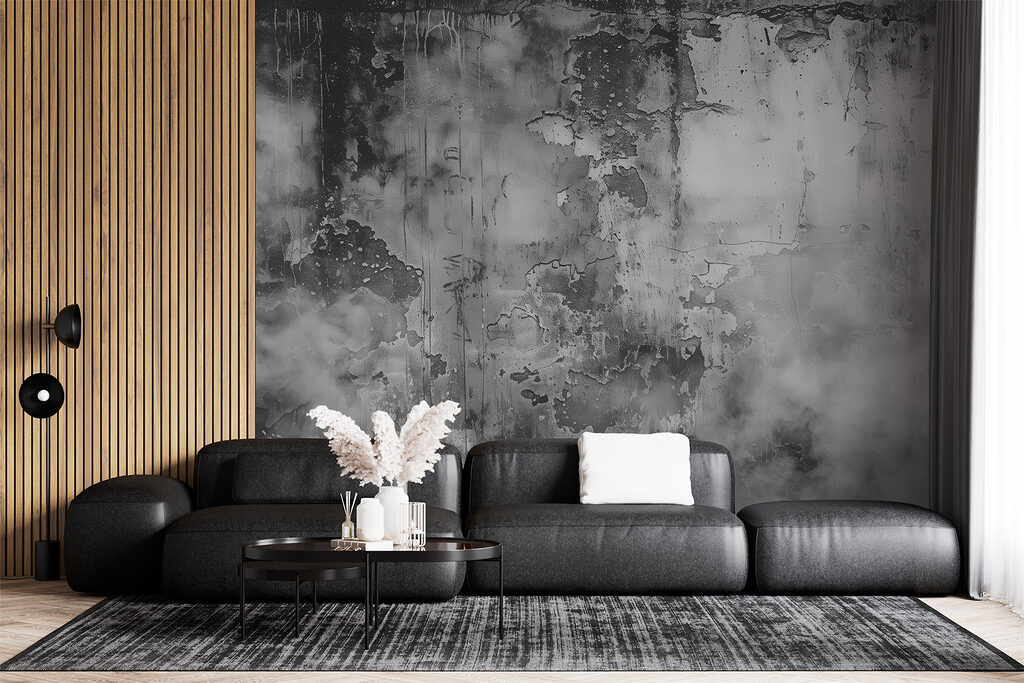 Pintura gris desgastada — interior 1