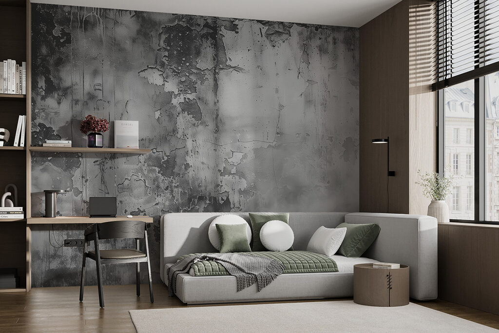 Pintura gris desgastada — interior 2