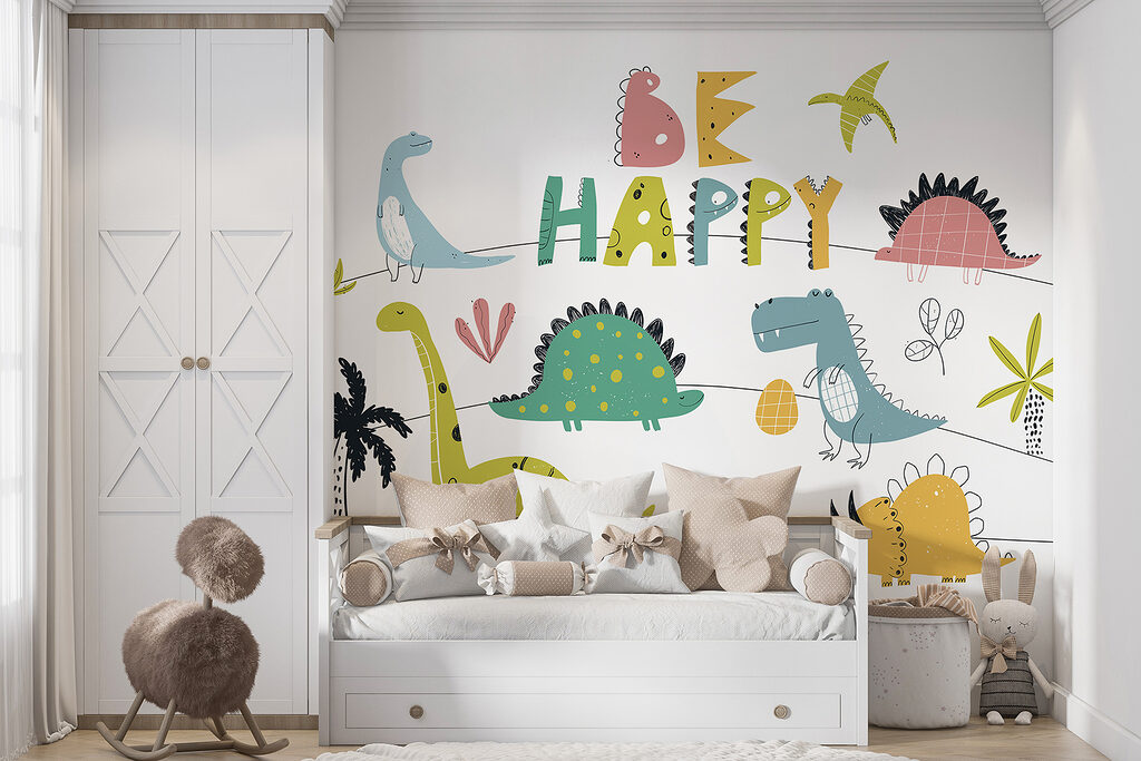Dinosaurios alegres con letras — interior 1