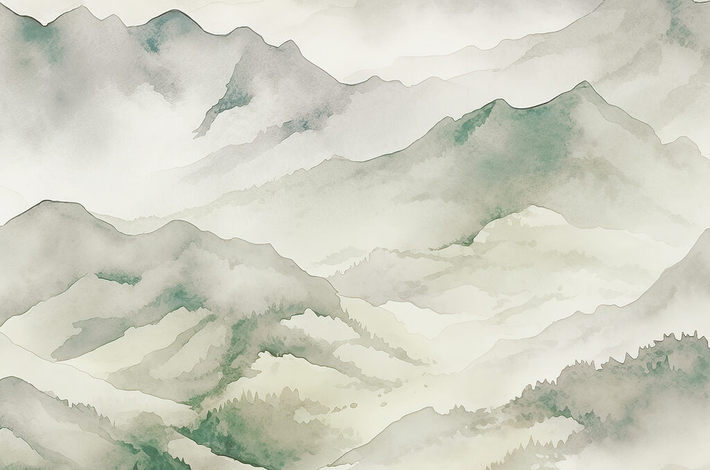 Cimas entre la niebla — diseño completo