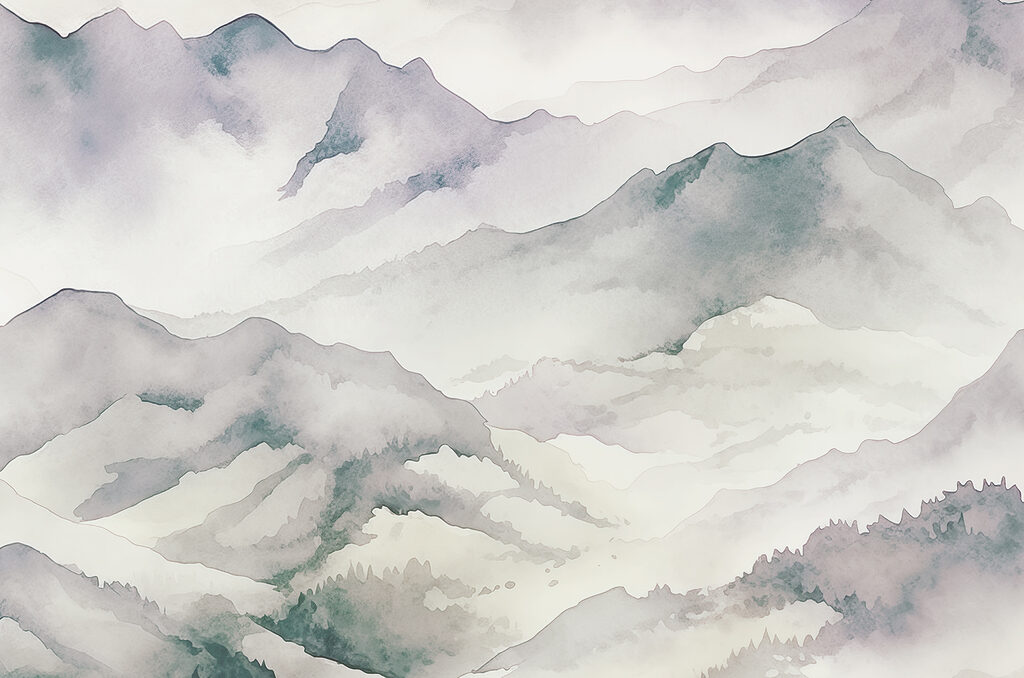 Cimas entre la niebla — diseño completo