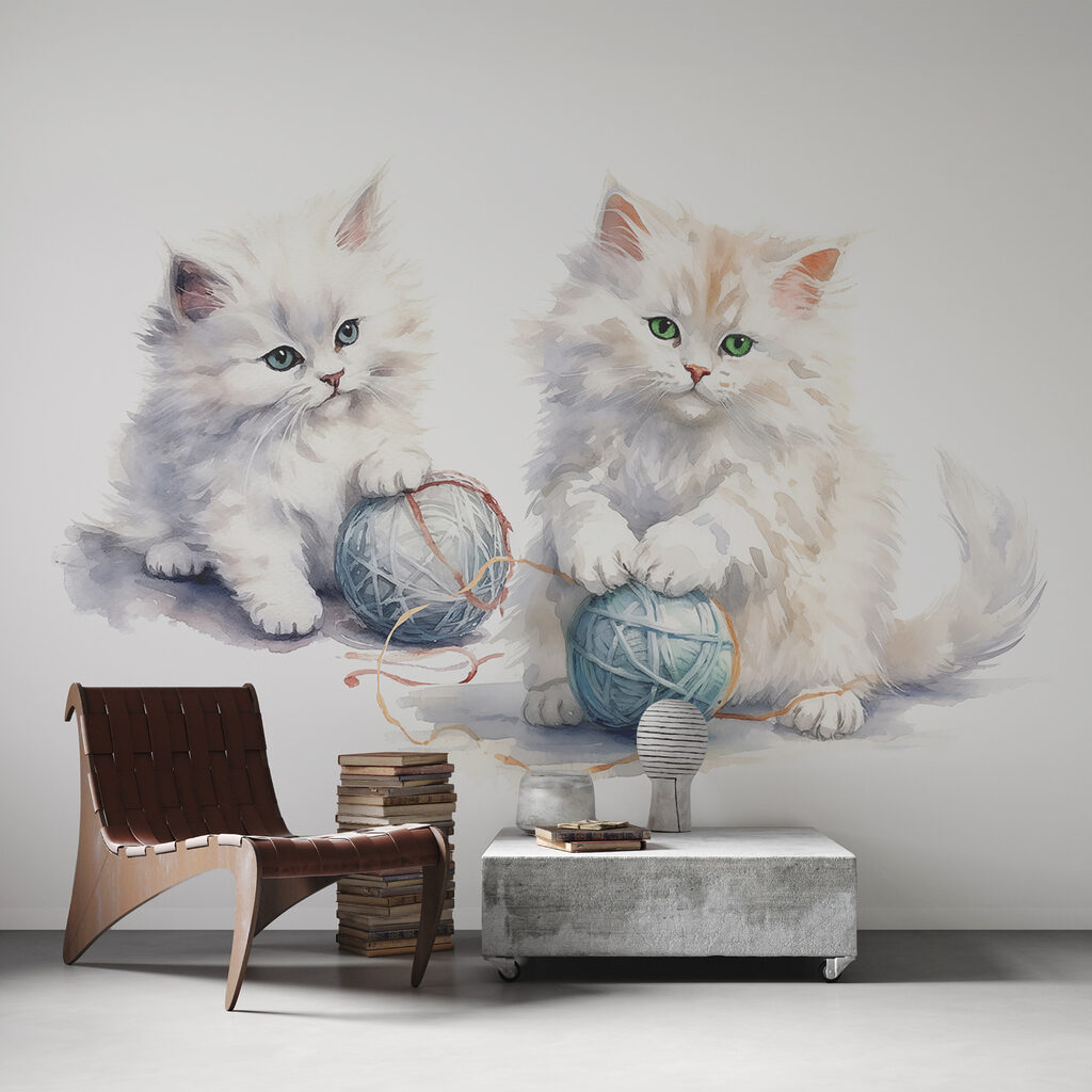 Dos gatitos con ovillos — interior 2