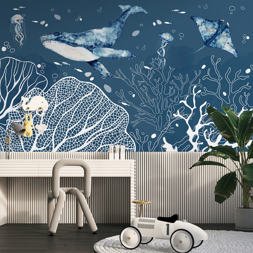 Ballena sobre coral blanco — interior 4