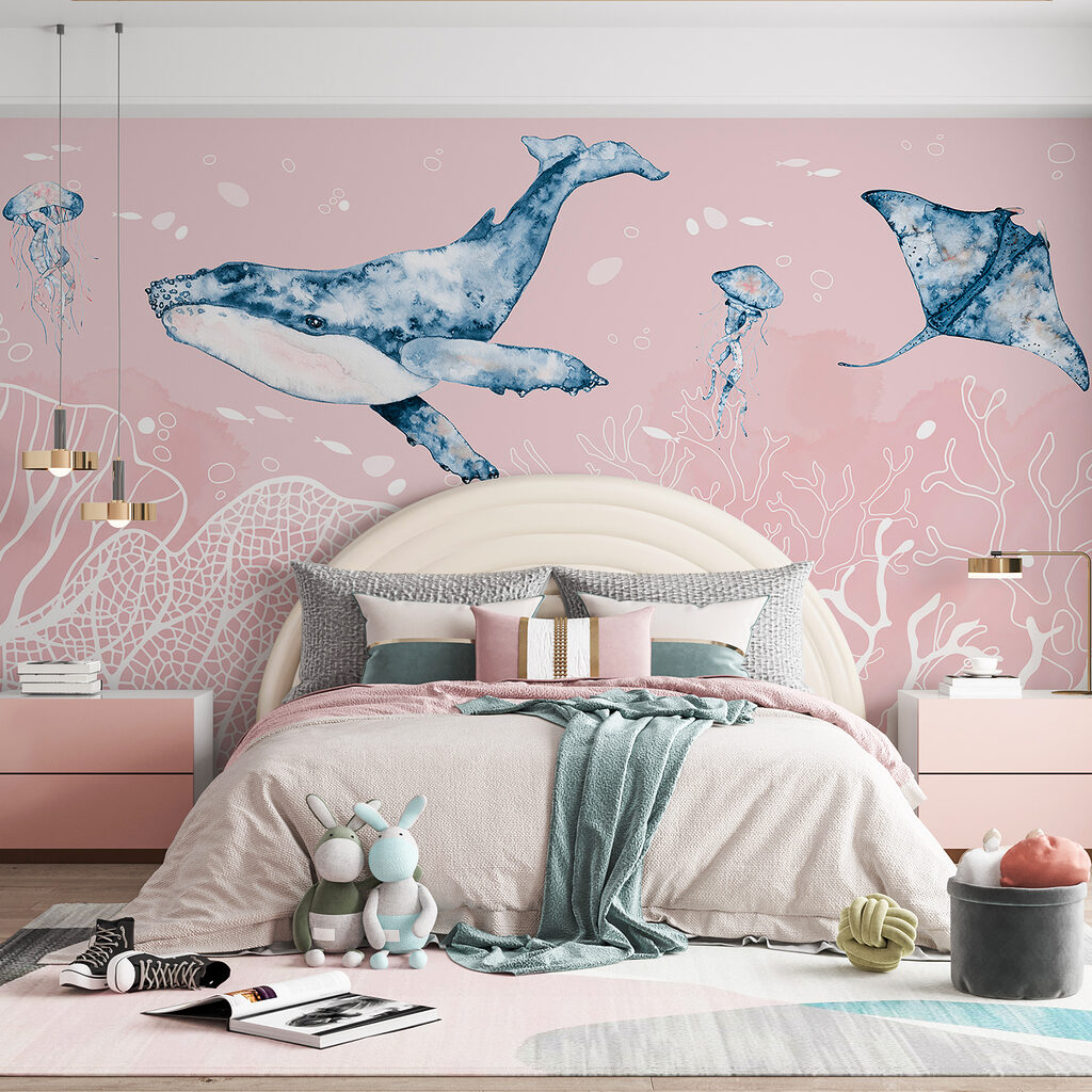 Ballena sobre coral blanco — interior 1