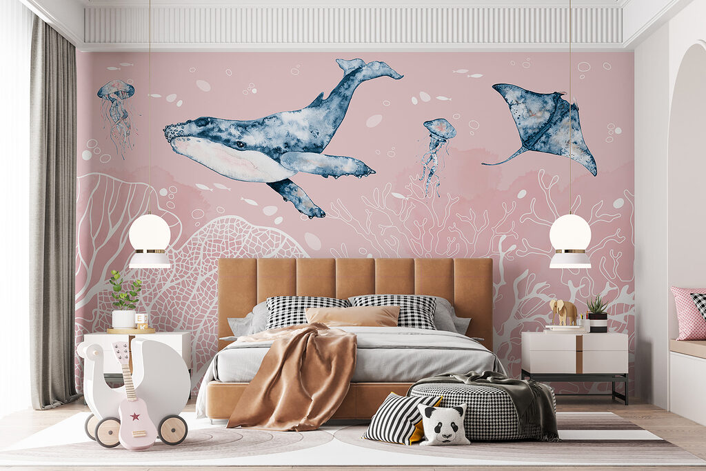 Ballena sobre coral blanco — interior 2