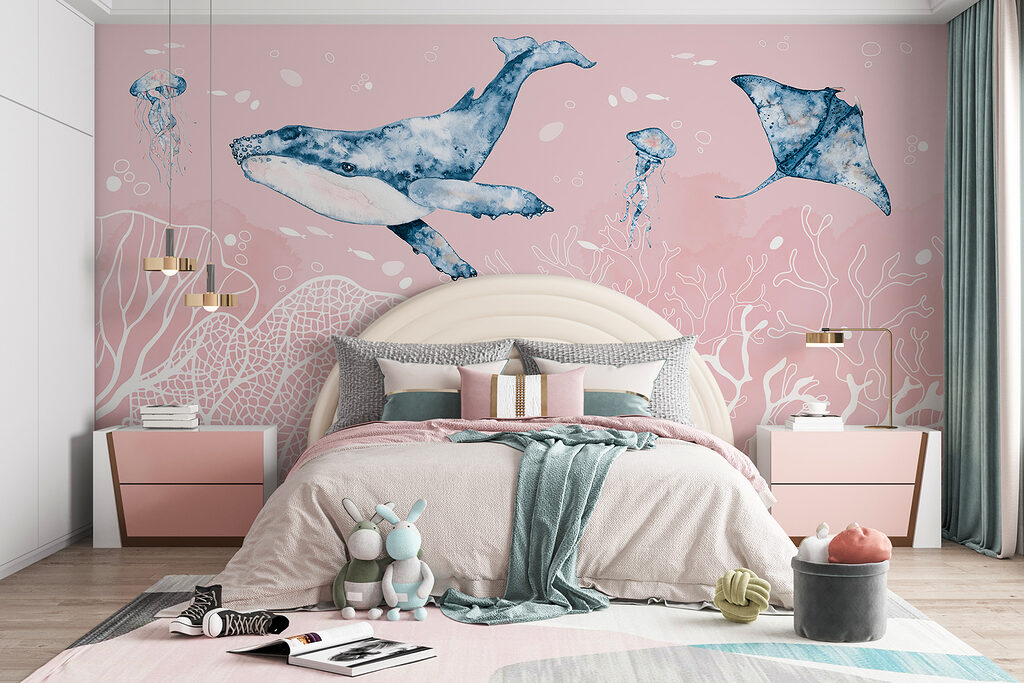 Ballena sobre coral blanco — interior 3