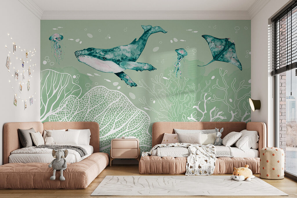 Ballena sobre coral blanco — interior 3