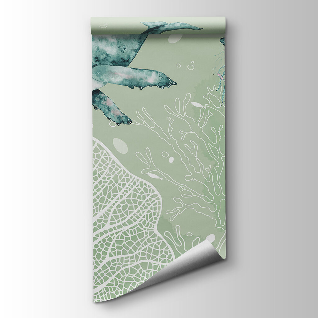 Ballena sobre coral blanco — vista del producto