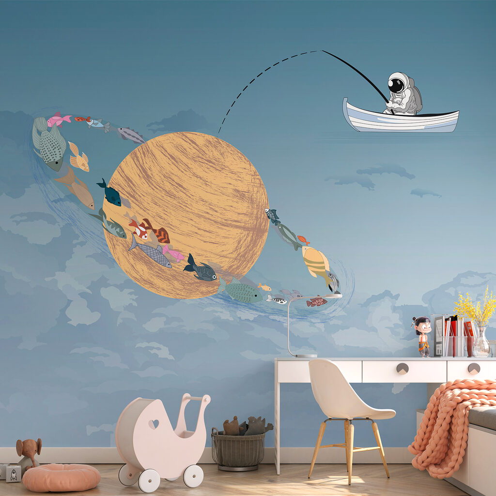 Astronauta pescando planetas — interior 1