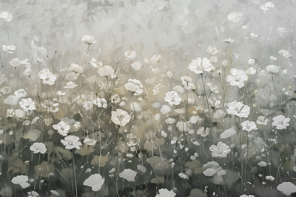 Florecillas en tallos finos — diseño completo