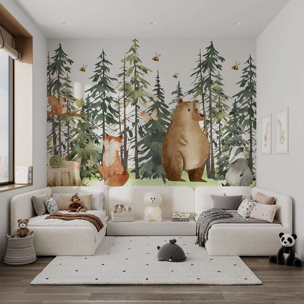 Oso entre coníferas — interior 4
