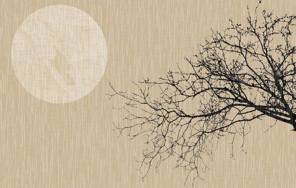 Rama ante la luna — diseño completo