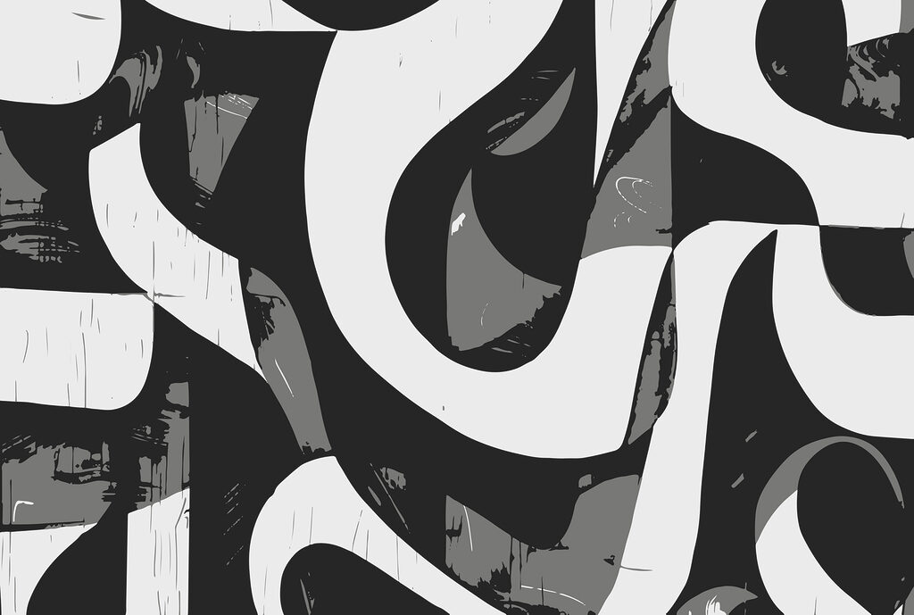 Blanco y negro abstracto — diseño completo