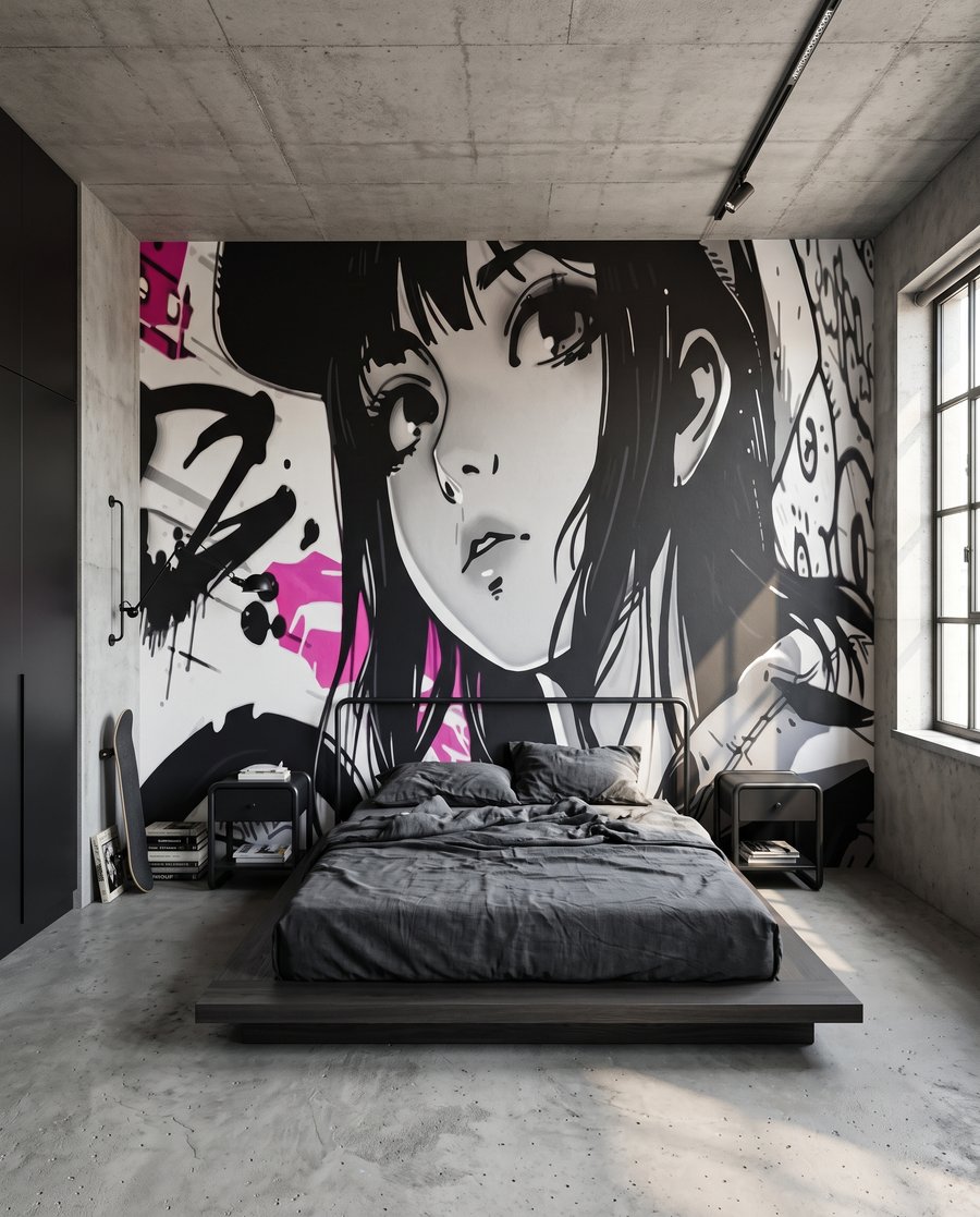 Chica entre signos negros — interior 2