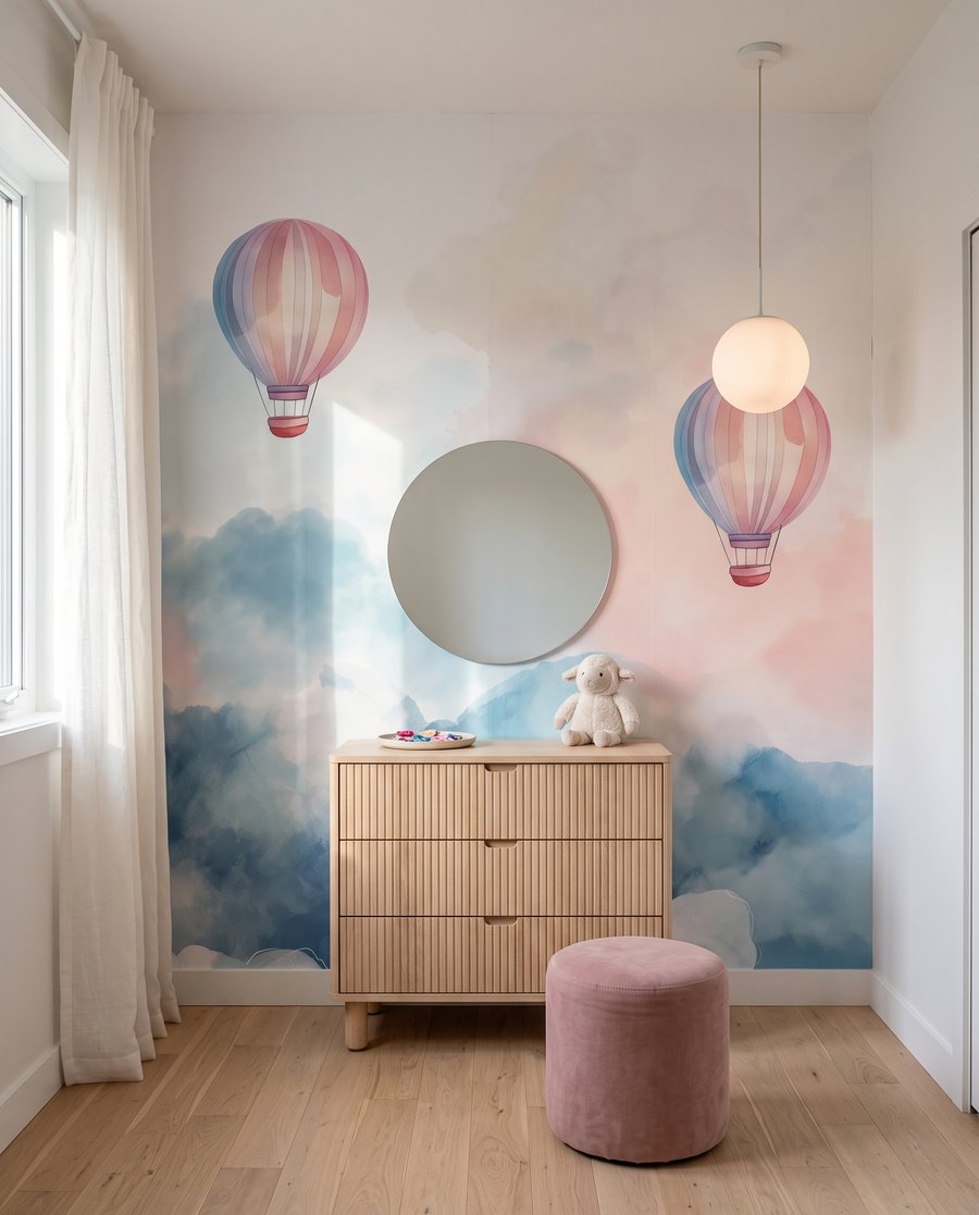 Tres globos sobre nubes — interior 5