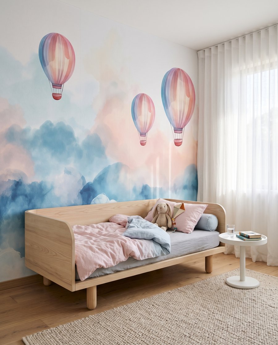 Tres globos sobre nubes — interior 7