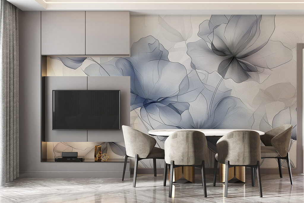 Flores gris azulado translúcidas — interior 3