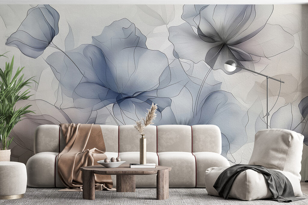 Flores gris azulado translúcidas — interior 2