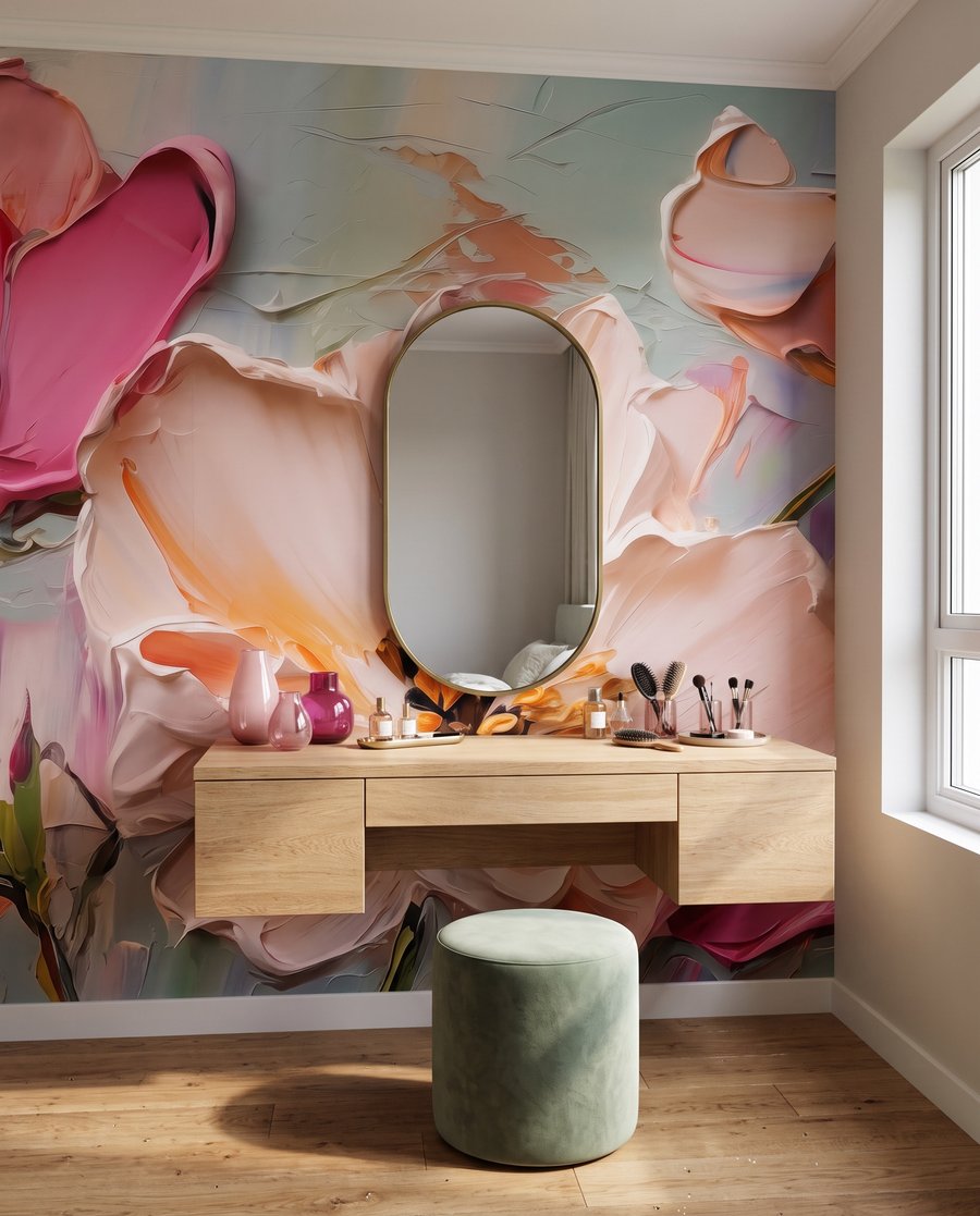 Flores rosas en trazos — interior 3
