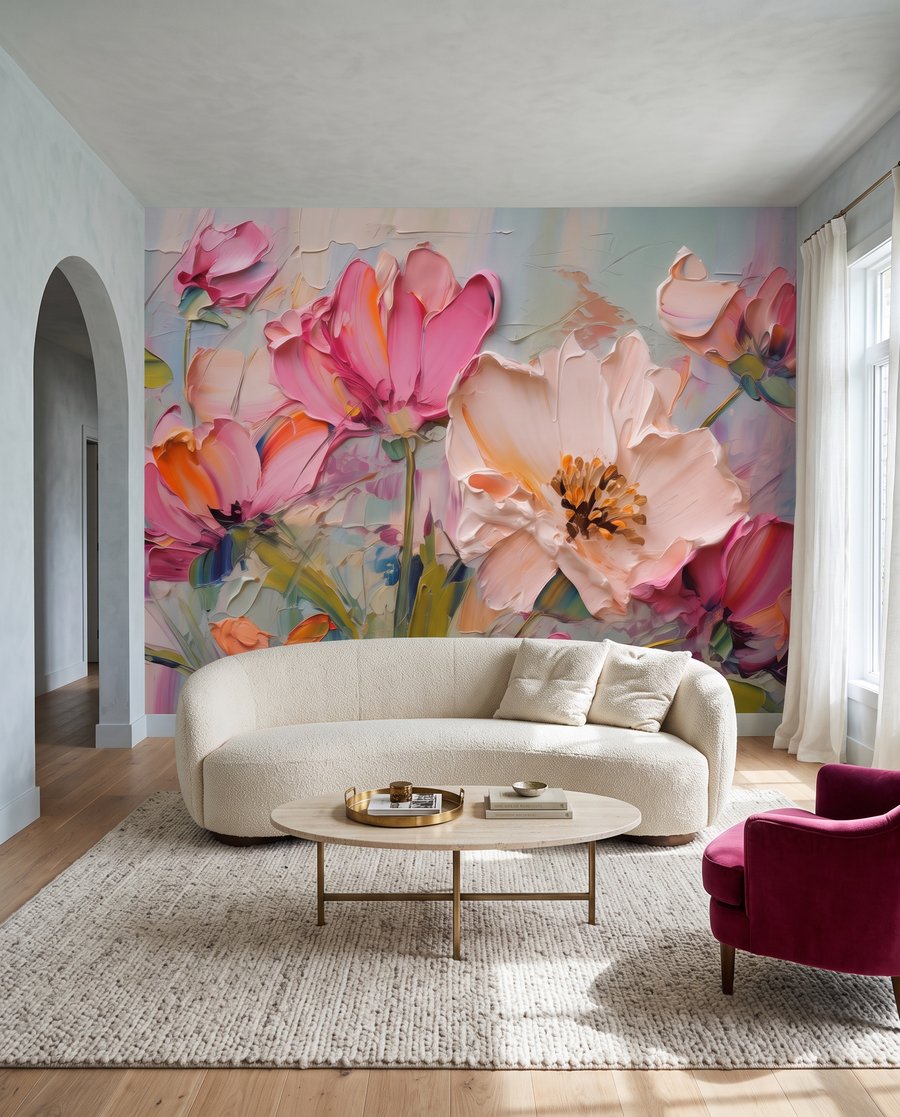 Flores rosas en trazos — interior 4